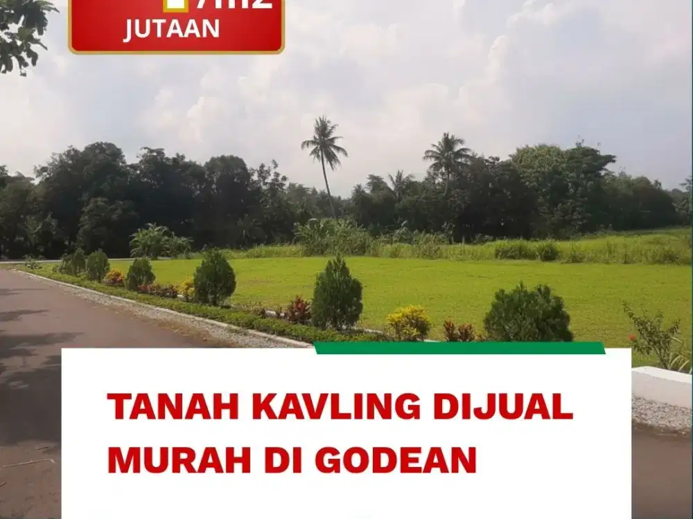 Tanah SHM Sleman Murah Jl Godean Lokasi Dekat RS & Sekolah