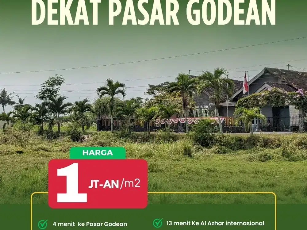 Tanah SHM Sleman Murah Jl Godean Akses Cepat ke RS & Sekolah
