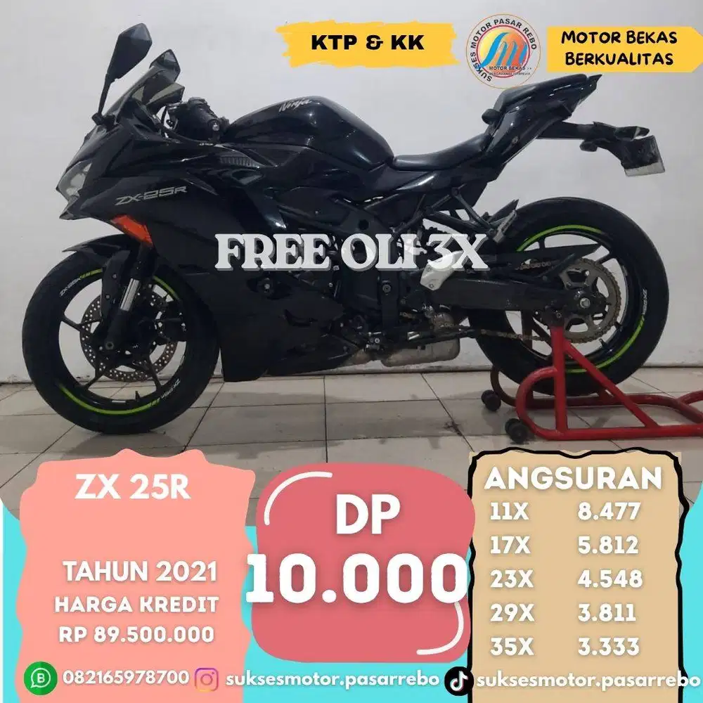 KAWASAKI ZX 25R TAHUN 2021 BISA CASH KREDIT ATAU TUKAR TAMBAH