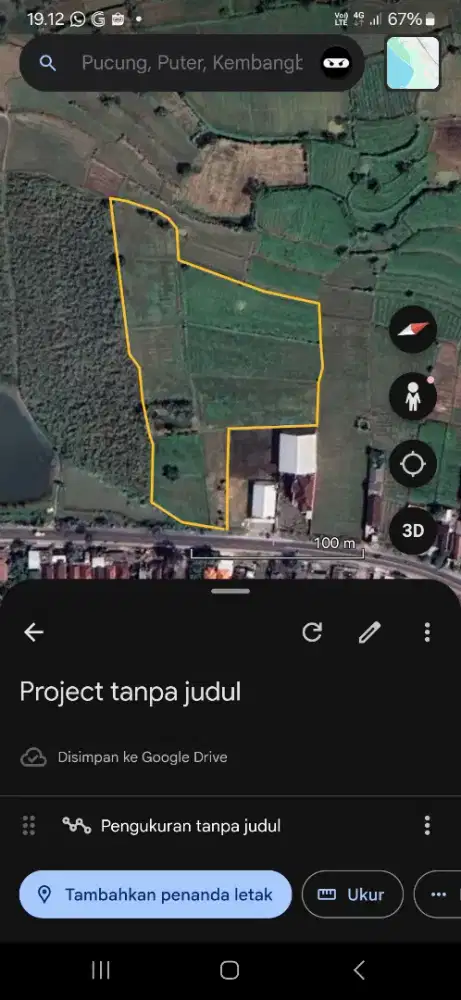 Jual tanah 0 m dari jl. Raya