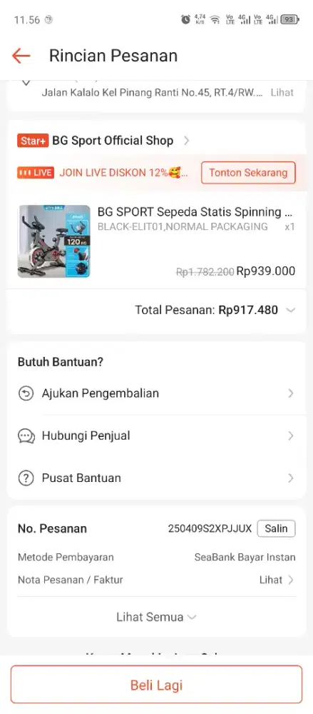 BG Sport Sepeda Statis