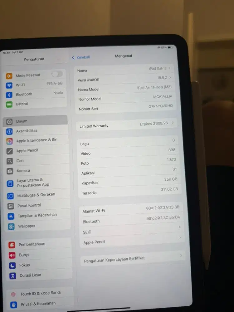 Ipad Air 7 (M3) 256gb + Apple Pencil Pro