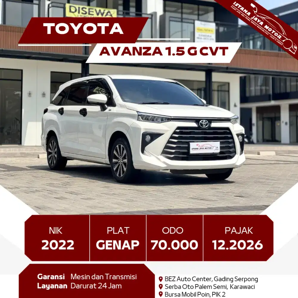 [TDP 15JT] TOYOTA AVANZA 1.5 G CVT 2022