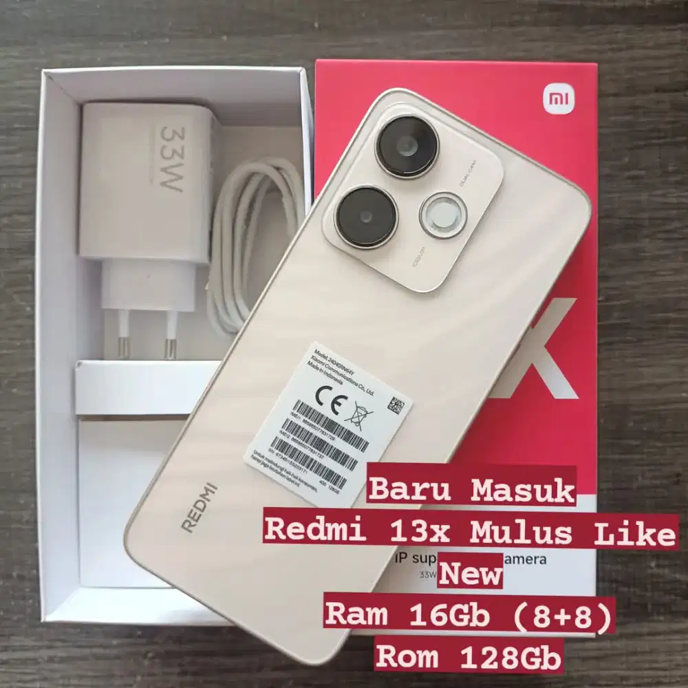 Redmi 13x 8/128 Mulus Likenew Lengkap Fullset