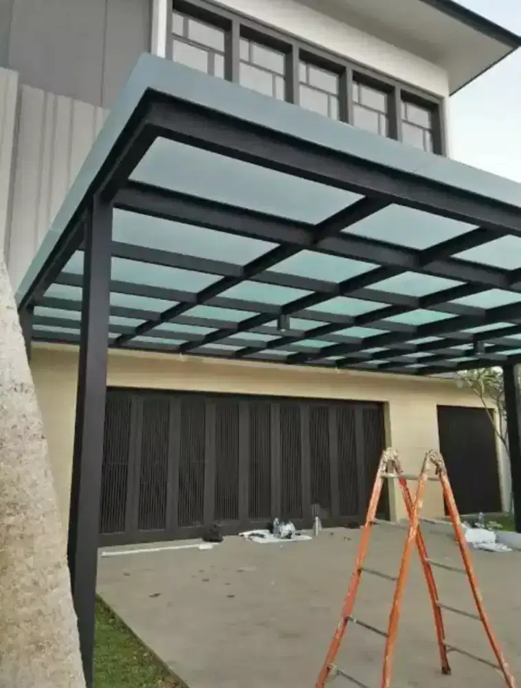 Kanopi kaca modern elegan