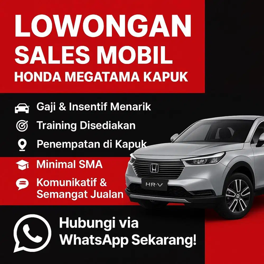 Lowongan Sales Honda Megatama Kapuk