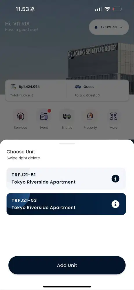 Dijual apartment tokyo riverside pik2 gandeng 2br +1br kosongan