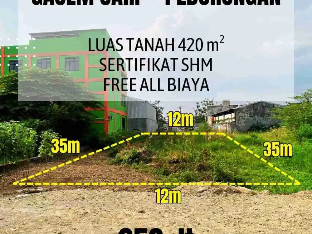 tanah kavling dekat SPBU Gasem Wolter monginsidi Pedurungan