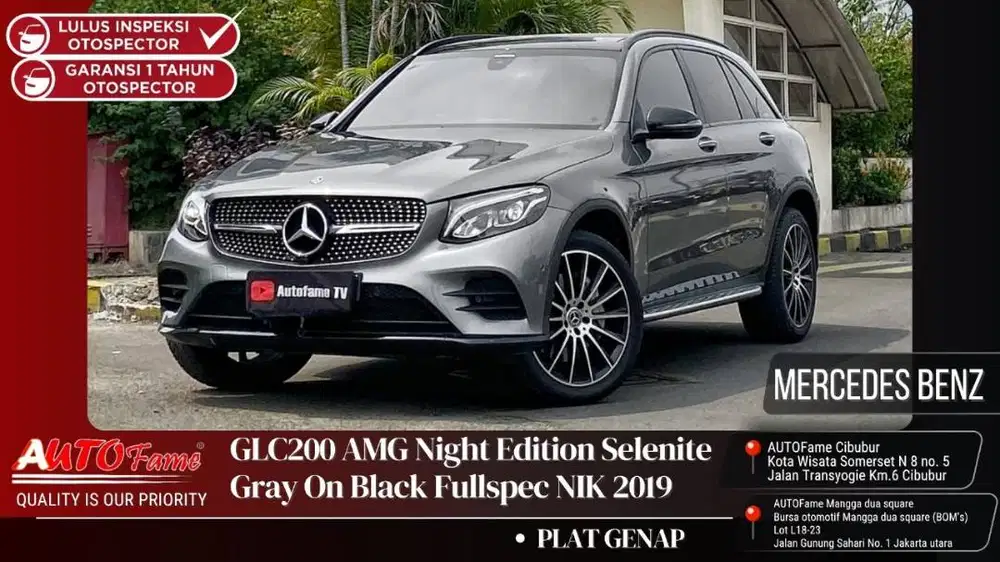 Mercedes Benz GLC200 AMG Night Edition Selenite Gray On Black NIK 2019