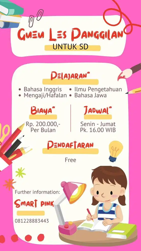 Guru Les Datang Ke Rumah untuk TK-SD