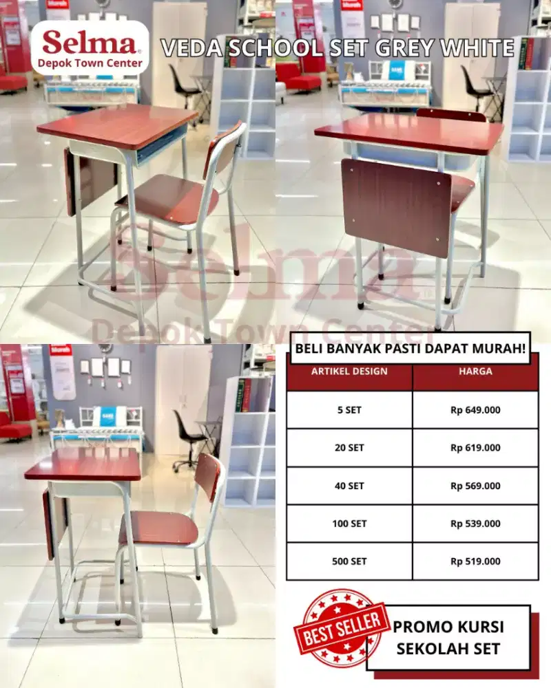 Set Meja Belajar Sekolah Murah