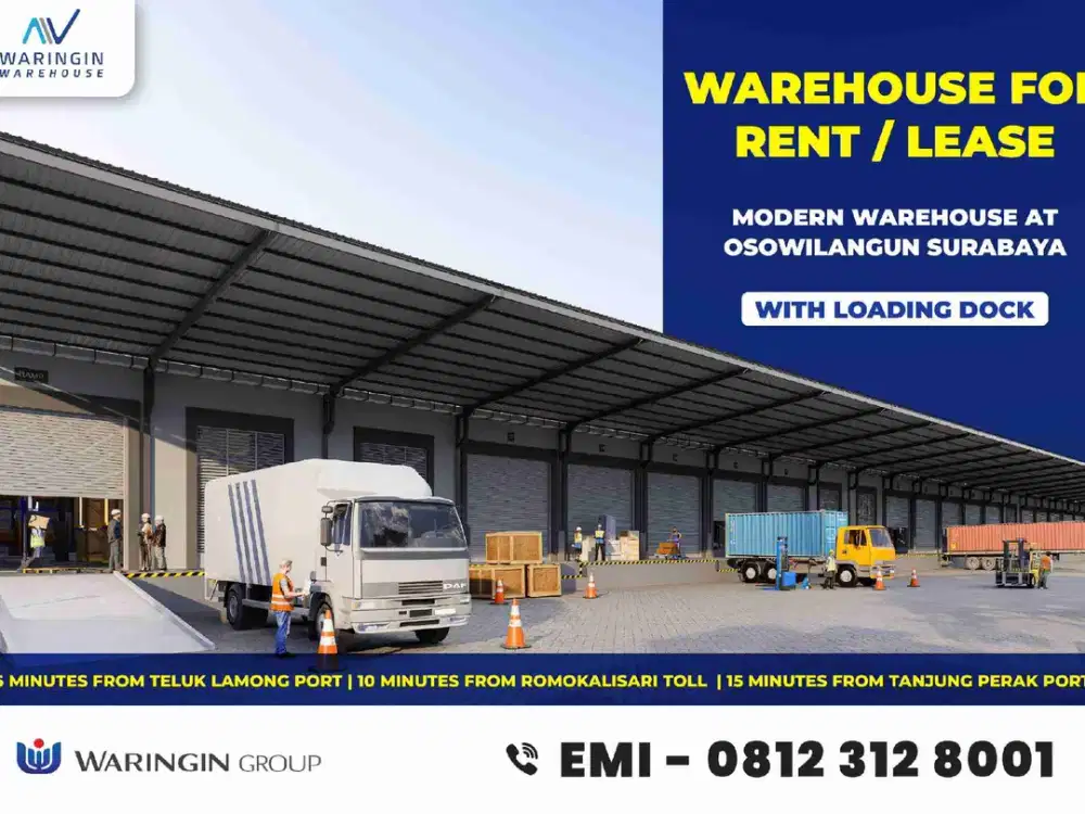 DISEWAKAN GUDANG LOADING DOCK SURABAYA