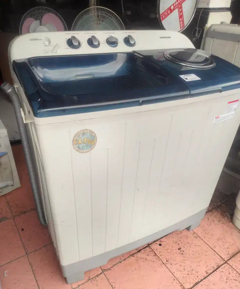 Mesin cuci 2 tabung Samsung kapasitas 12 kg siap pakai semua masih ori