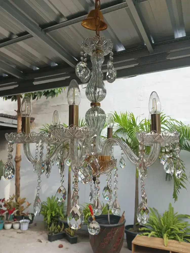 Lampu gantung Cristal bohemian cabang 6