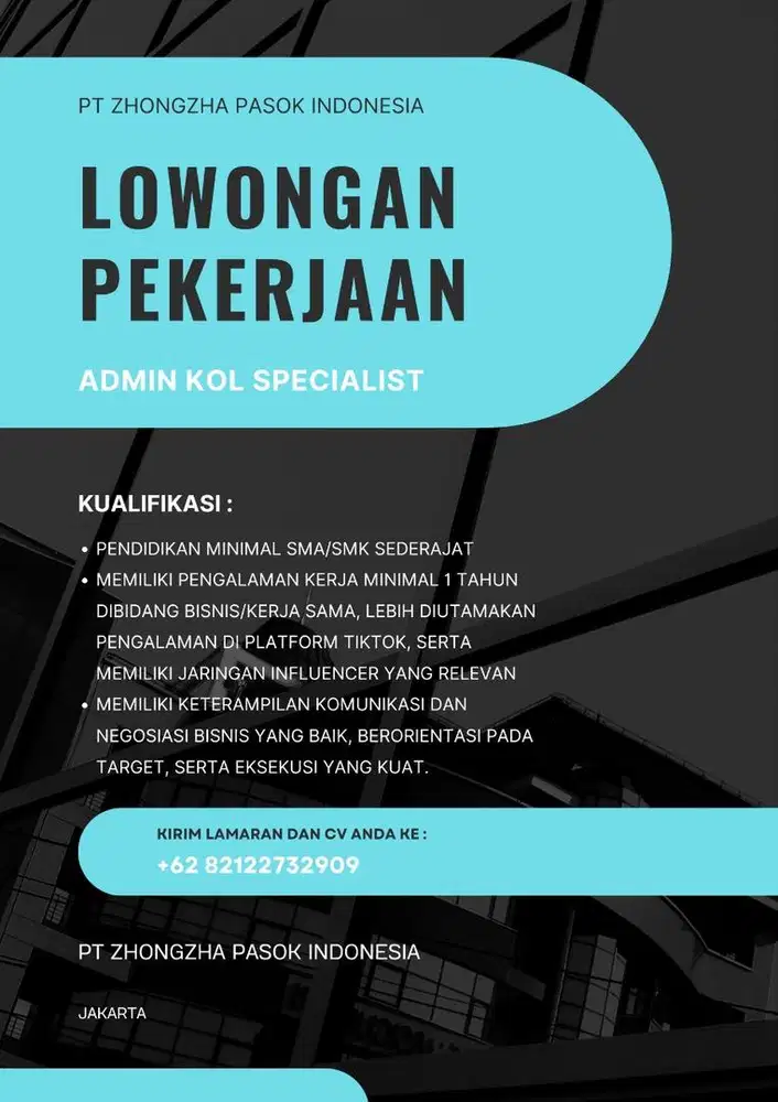 Lowongan kerja admin KOL