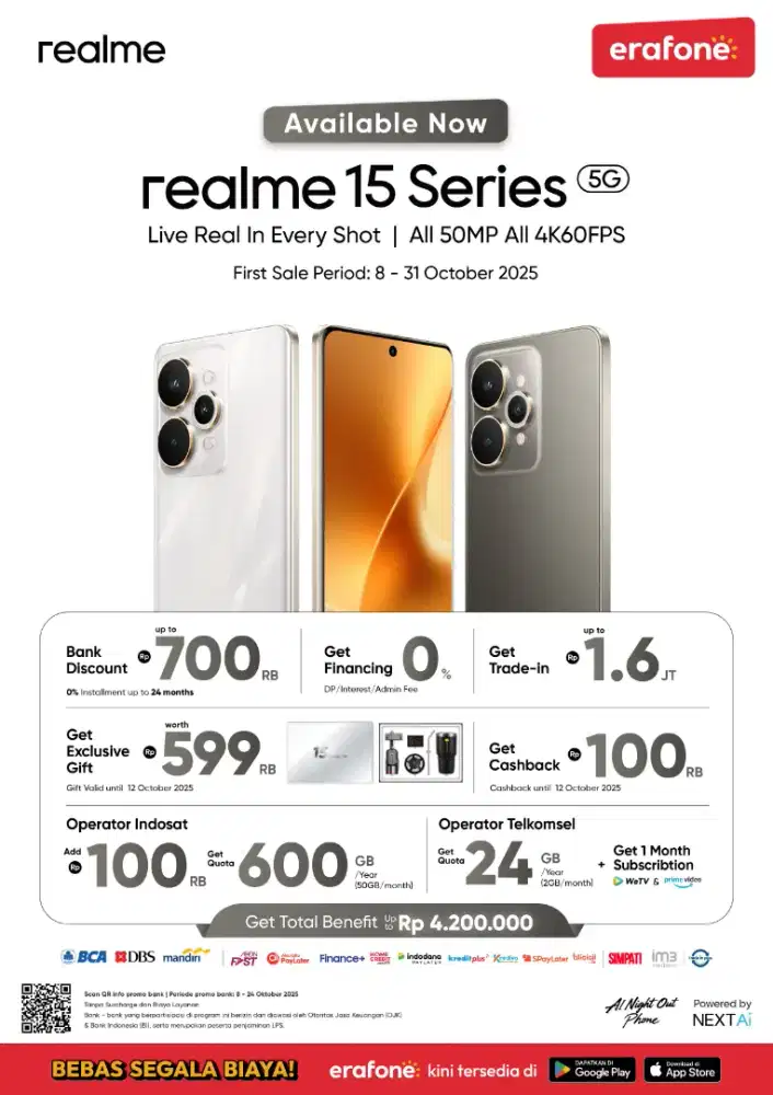 REALME 15 5G SERIES . AMOLED LAYAR 144Hz.baterai 7000mah.cicilan KTP