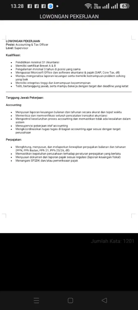 Lowongan kerja accounting & tax