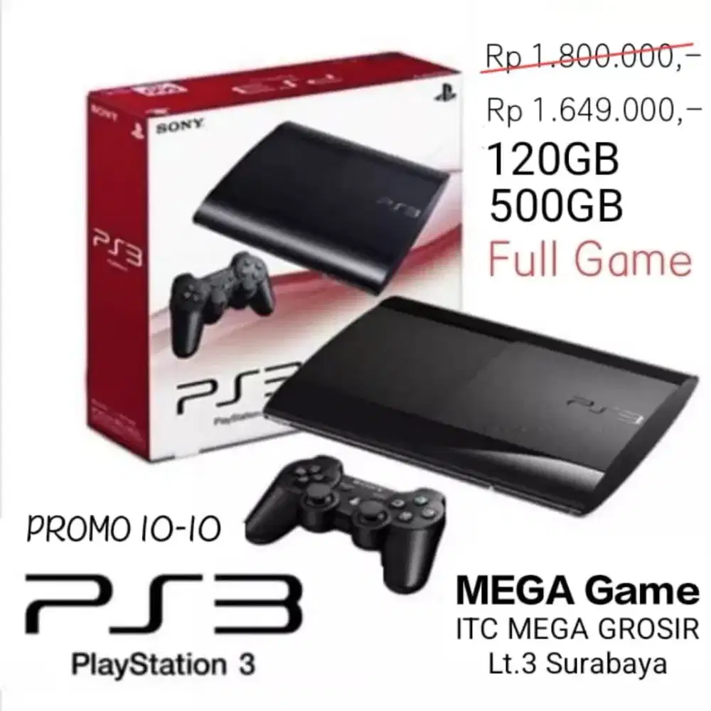 PS3 SUPER SLIM 120/500GB FULL GAME PROMO 10-10