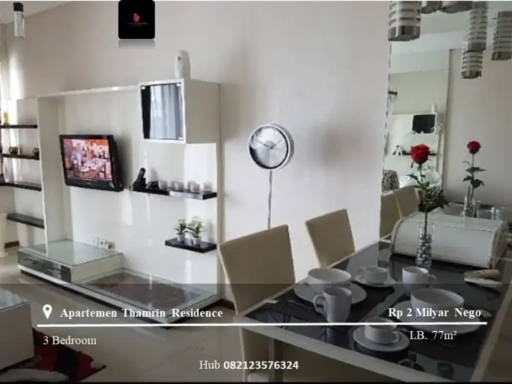 Dijual Apartement Thamrin Residence Low Floor 2BR FF