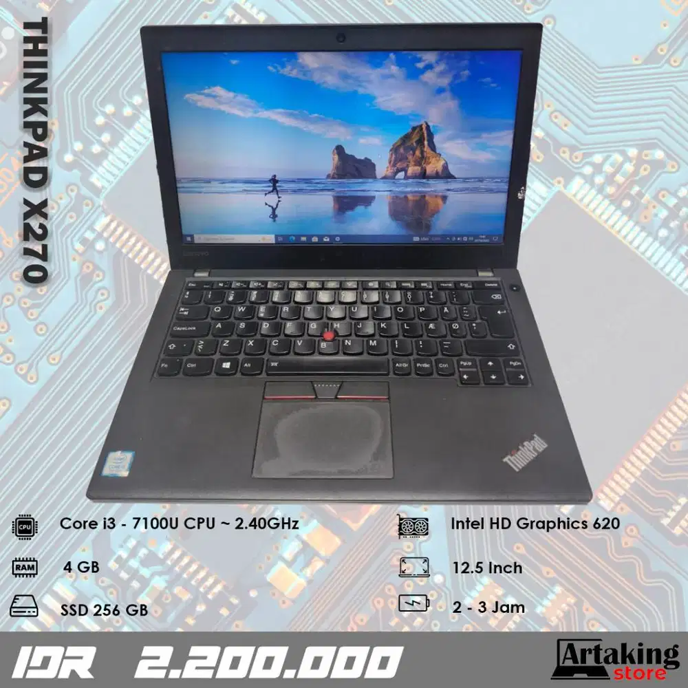 Lenovo Thinkpad X270 - Core i3 - Gen 7 th - SSD 256 GB