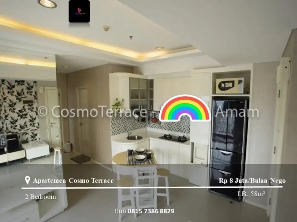 Disewakan Apartemen Cosmo Terrace Middle Floor 2BR Furnished View City