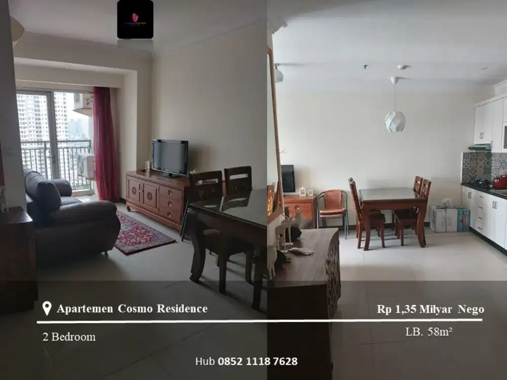 Dijual Apartement Cosmo Residence High Floor 2BR Full Furnished