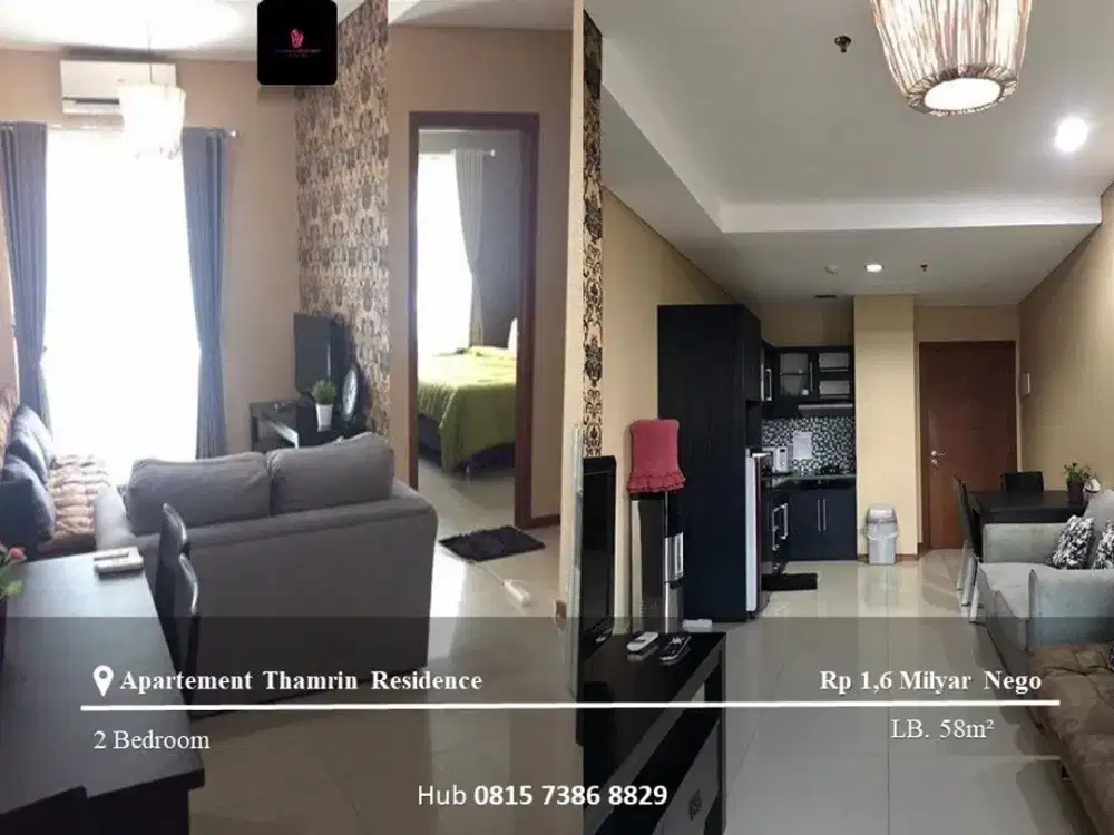 Dijual Apartement Thamrin Residence High Floor 2BR Full Furnished