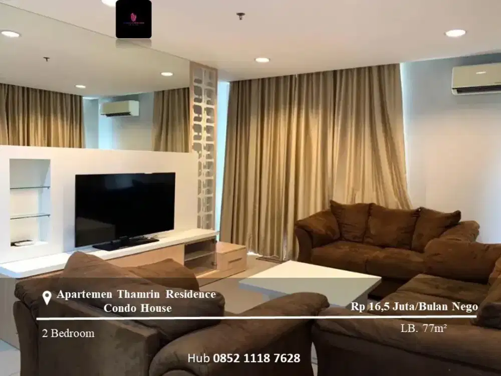 Sewa Apartement Thamrin Residence Condo House Low Floor 2BR Furnished