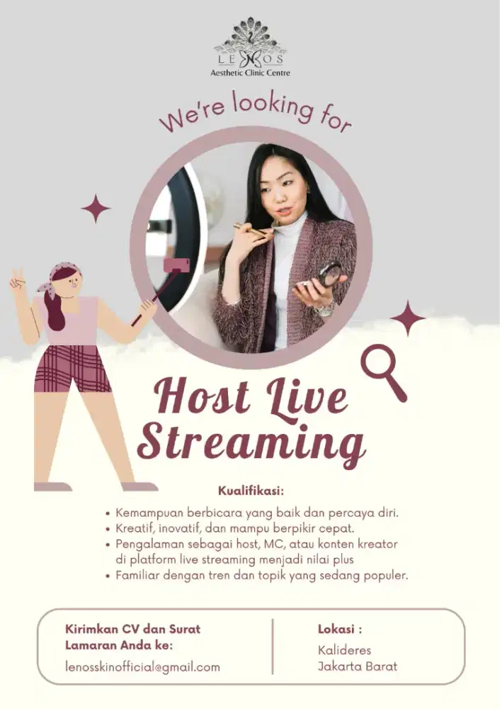 DIBUTUHKAN SEGERA HOST LIVE