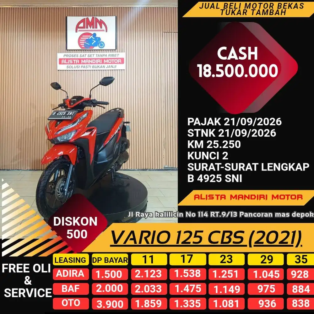 VARIO 125 CBS 2021 MOTOR MATIC BISA DI KREDIT HARGA NEGOTIABLE
