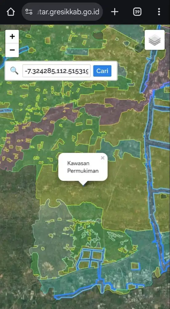 Dijual Tanah 3400m²  Nol Raya Slempit Kedamean Gresik Akses 40'