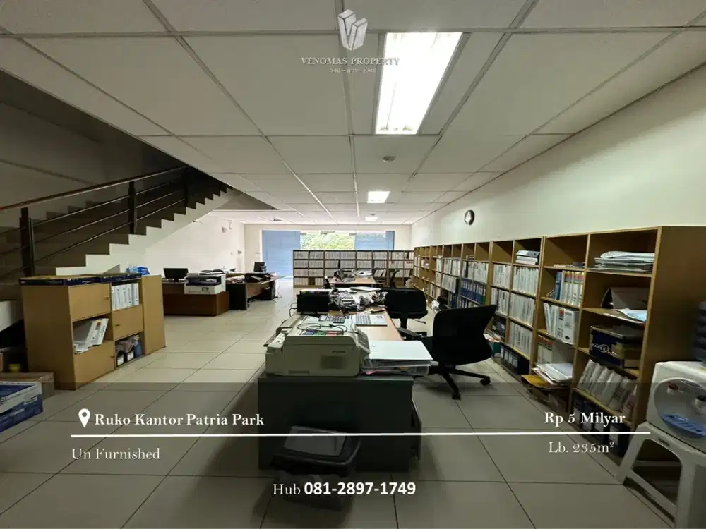 Dijual Ruko Kantor Apartement Patria Park 3 Lantai