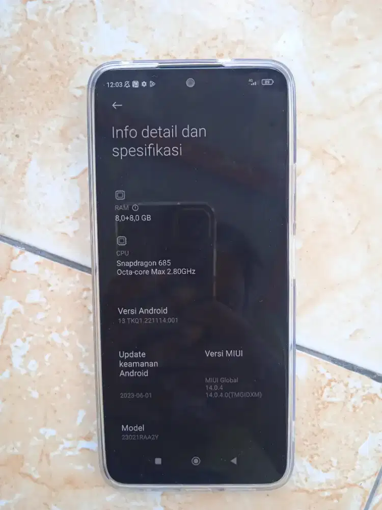 Redmi Note 12 Ram 8+8