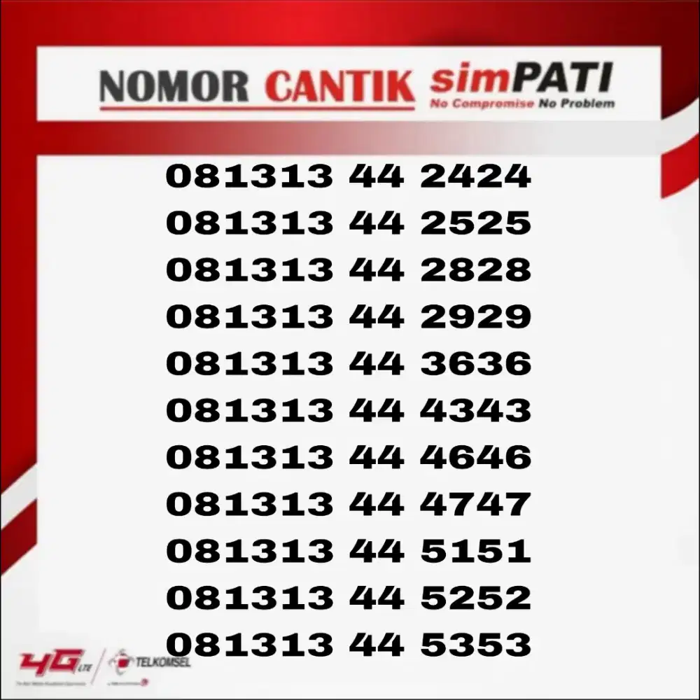 Nomor cantik simpati telkomsel rapih pilihan menarik