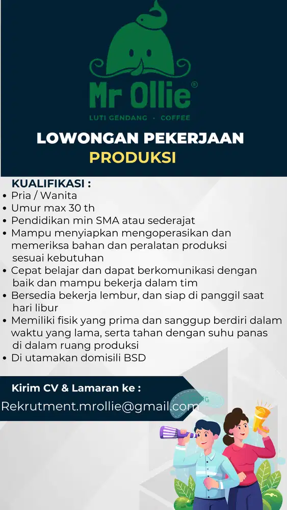 Lowongan Kerja - Staff Produksi