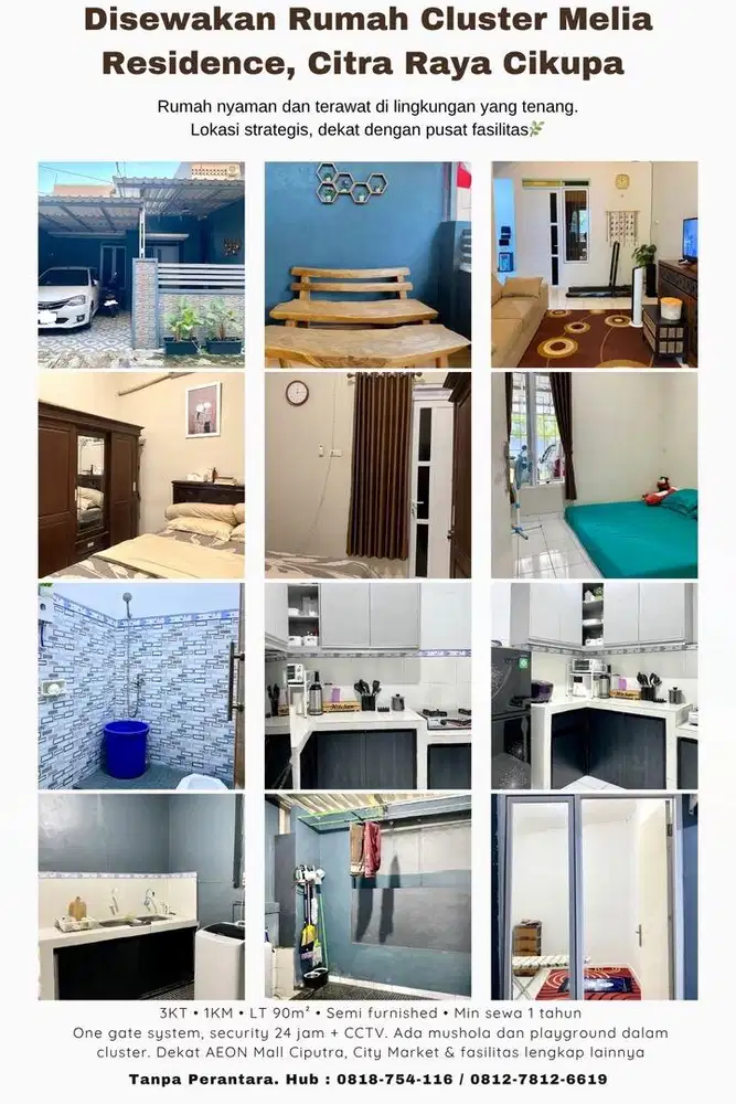 Disewakan Rumah Melia Residence Citra Raya Cikupa