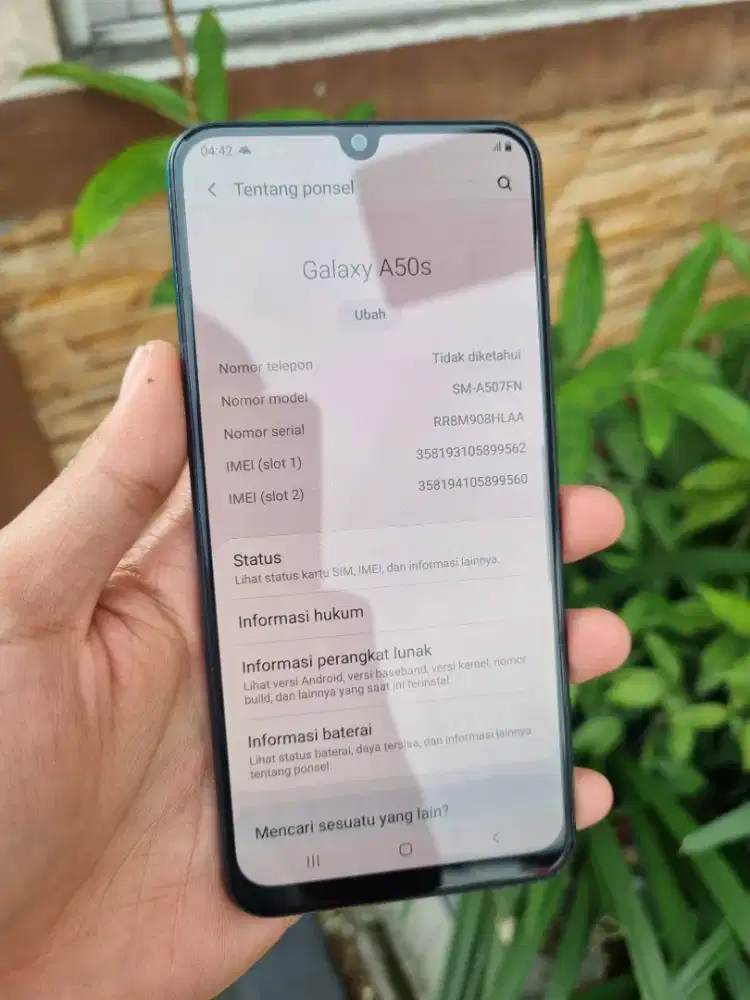 Samsung Galaxy A50S super amoled sidik jari dilayar