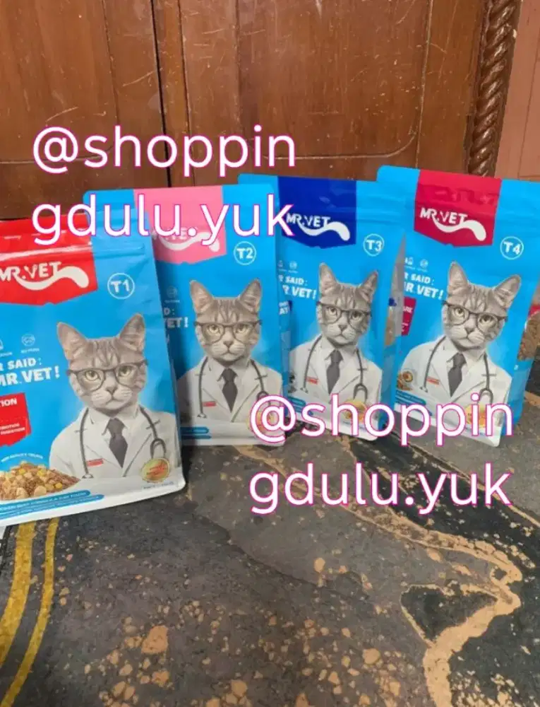 Makanan Kucing Kering Mr.Vet 1KG T1, T2, T3, T4