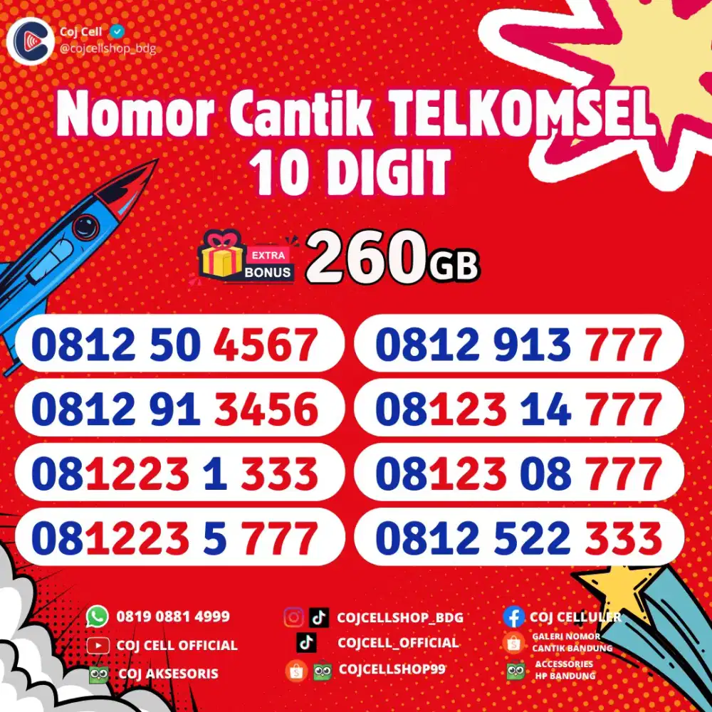 Ready Nomor Cantik Telkomsel 10Digit