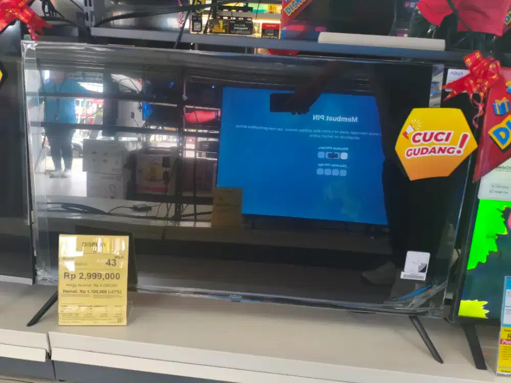 Cuci Gudang Smart TV Aqua 43 Inch Cicilan Tanpa DP Gratis 2x Cicilan