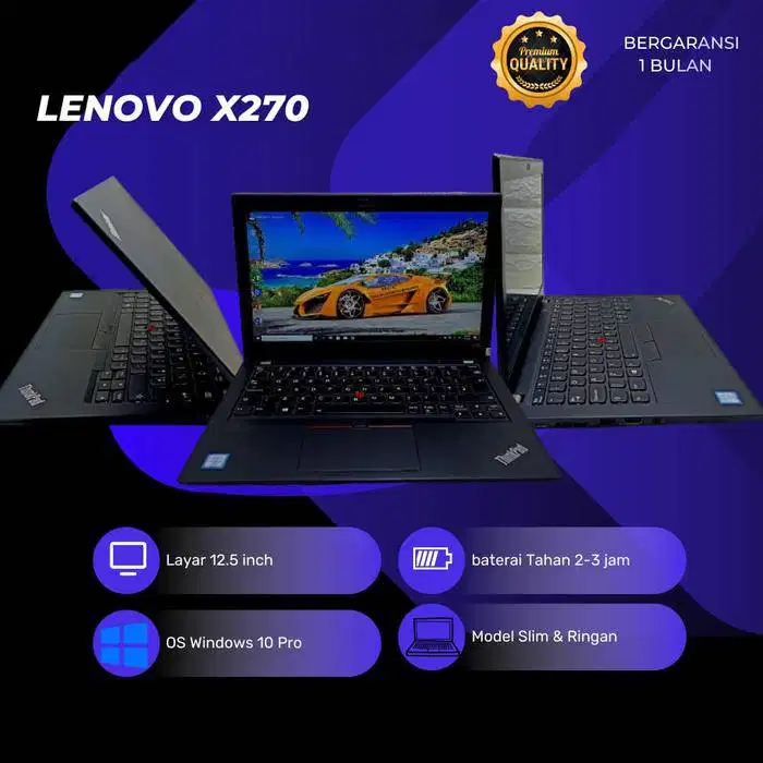 Laptop Lenovo Thinkpad X270 i5 Gen 6 Ram 8 SSD 256 Layar Sentuh RA-HG