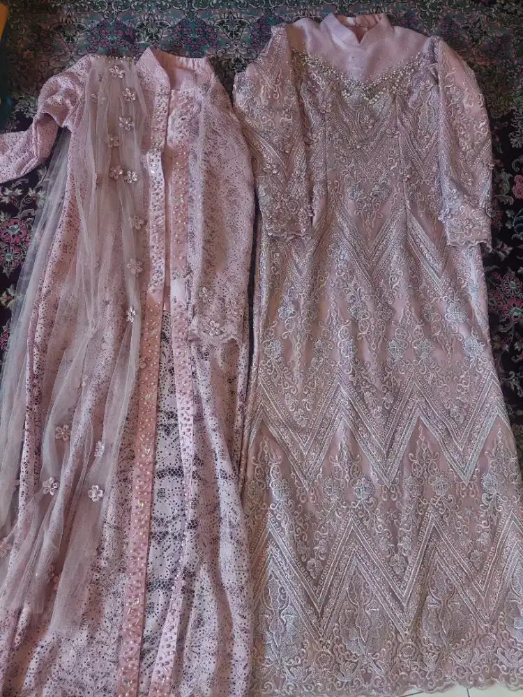 Kebaya full payet wrn dusty pink