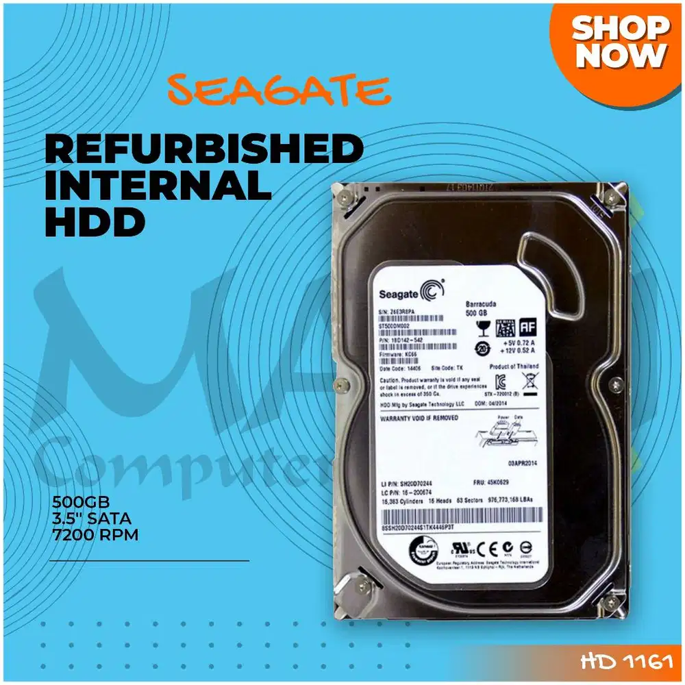 Harddisk Pc Seagate 500GB SATA Refurbish