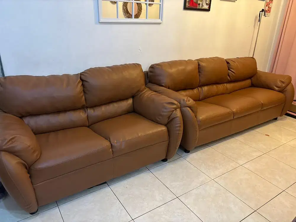 Sofa kulit mewah murah like new