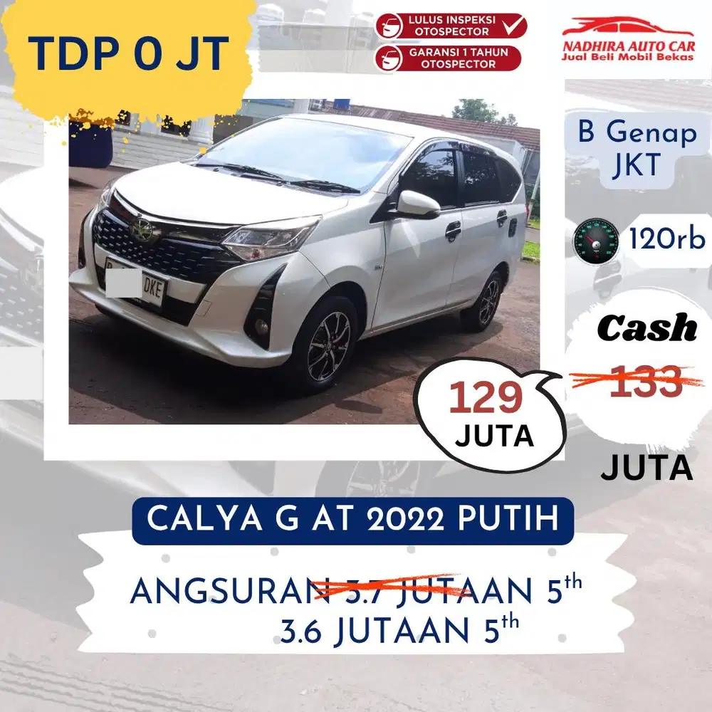 Promo TDP 0 Rupiah Calya G AT 2022 Putih