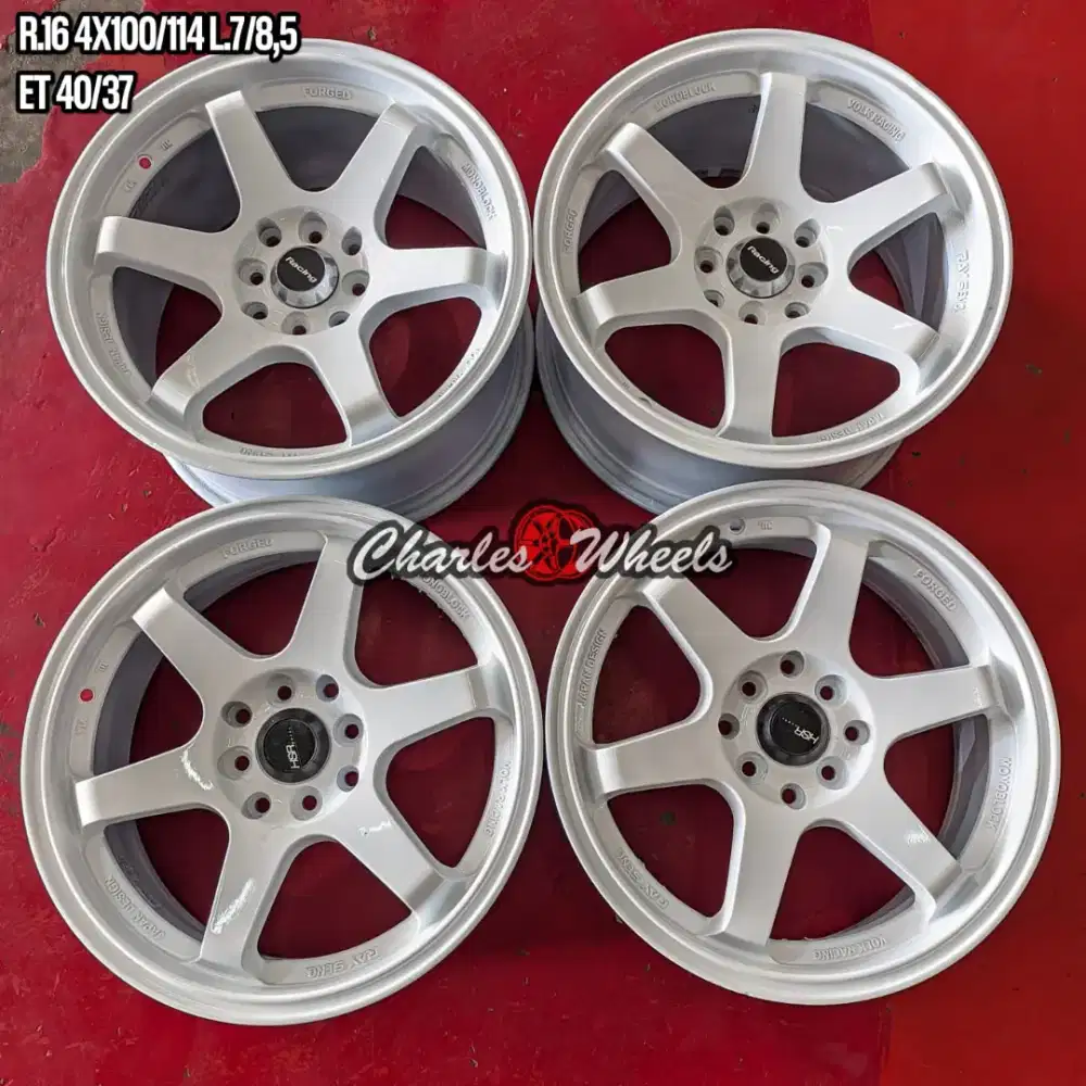 Jual velg te37 r16 4x100 4x114,3 vios city baleno dll