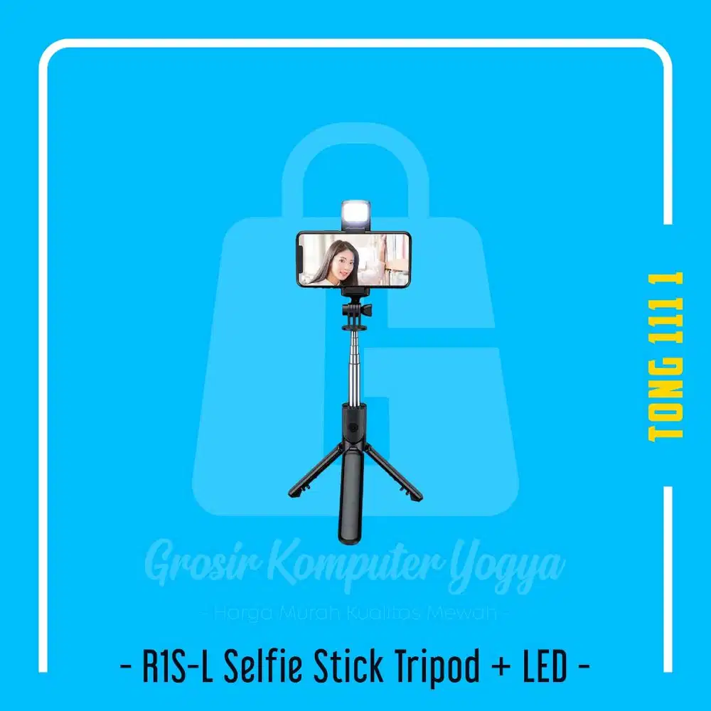 Tripod Tongsis with LED Light R1S-L 170cm Bluetooth Selfie Stick