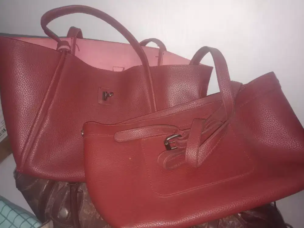 Tas wanita + pouch + tali panjang