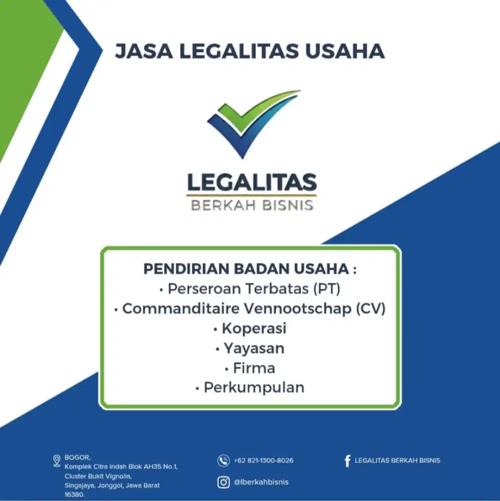 JASA PENDIRIAN PT, CV, YAYASAN, KOPERASI, FIRMA dan PERKUMPULAN