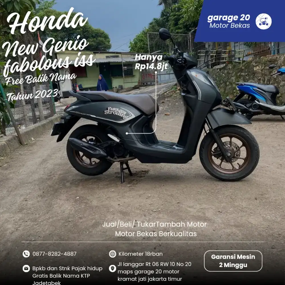 Honda new Genio 110cc cbs iss fabulous fi Tahun 2023 free bbn